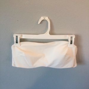White strapless Aerie bikini top